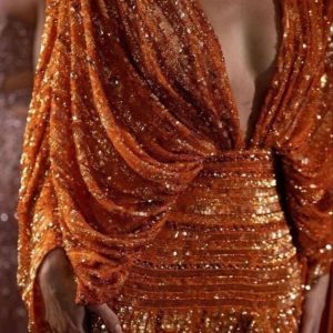 Robe à broderie orange